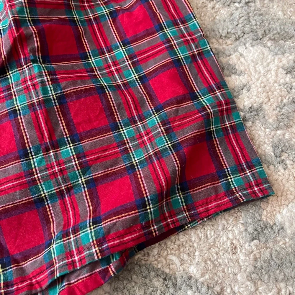 3 VTG Hanes Cotton Full Cut Shorts Mens 2XL Boxers Blue Red Black Plaid RN 15763